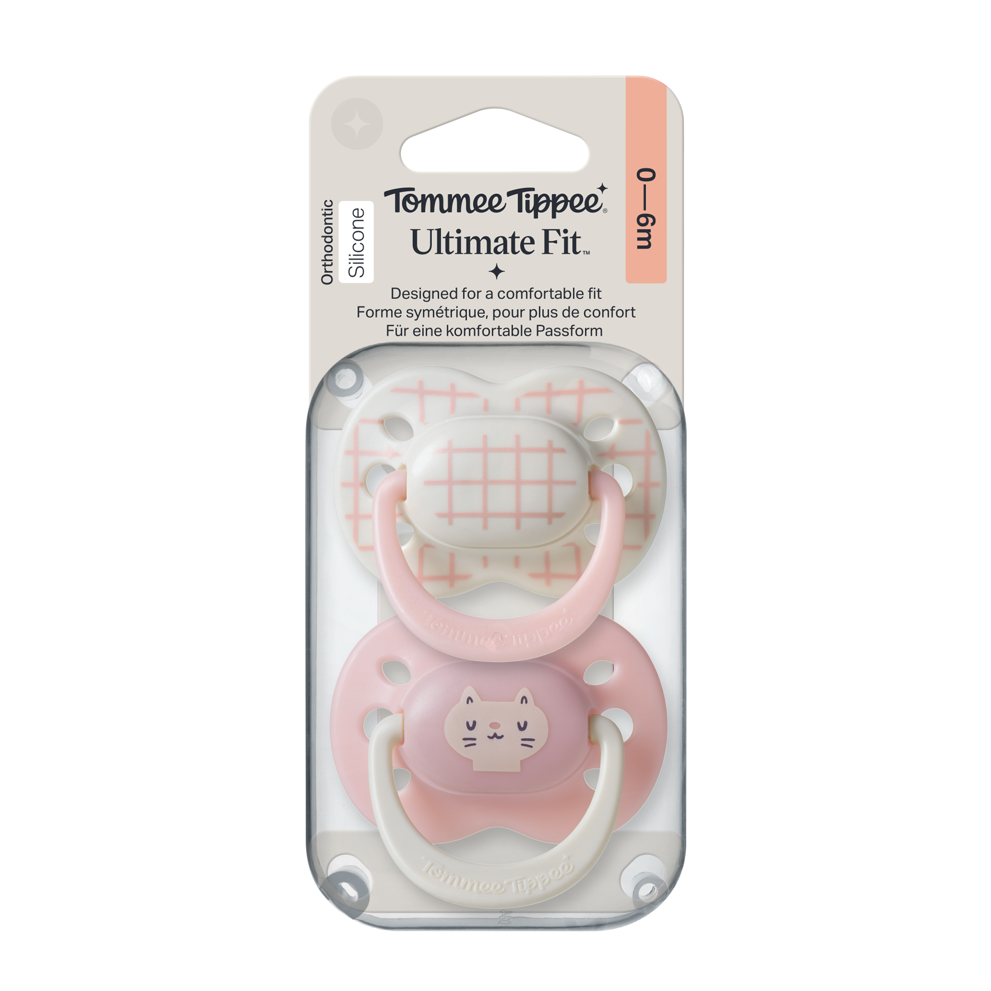 Tommee Tippee Ultimate Fit silikonový dudlík 0-6m, Girl, 2 ks