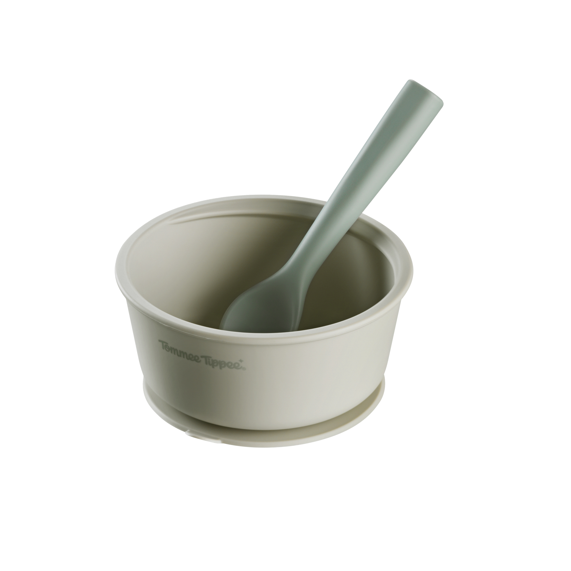 Tommee Tippee Silikonová mistička s přísavkou a lžičkou, zelená